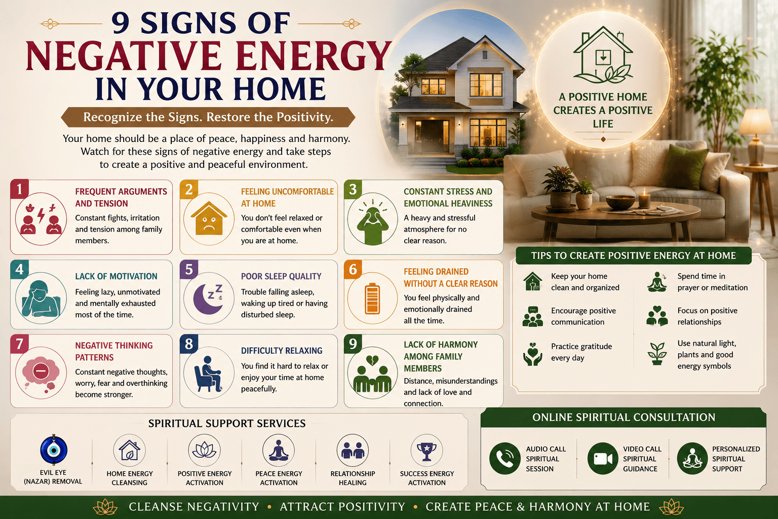 Signs of Negative Energy in Your Home and Positive Energy Tips