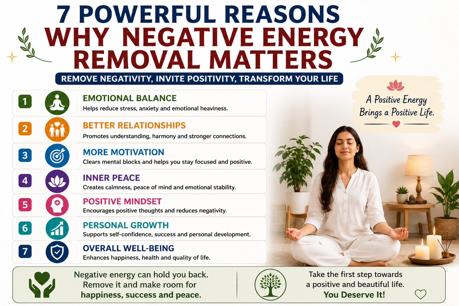Why Negative Energy Removal Matters for a Positive Life